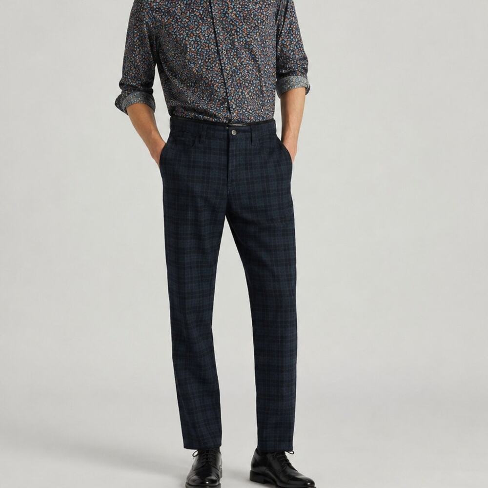 Paul Smith Men's Plaid Trouser Pants Straight Leg 5-pocket size Small